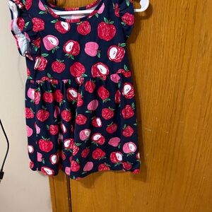 The Children's Place Navy and Red Apple Print Dress 2t